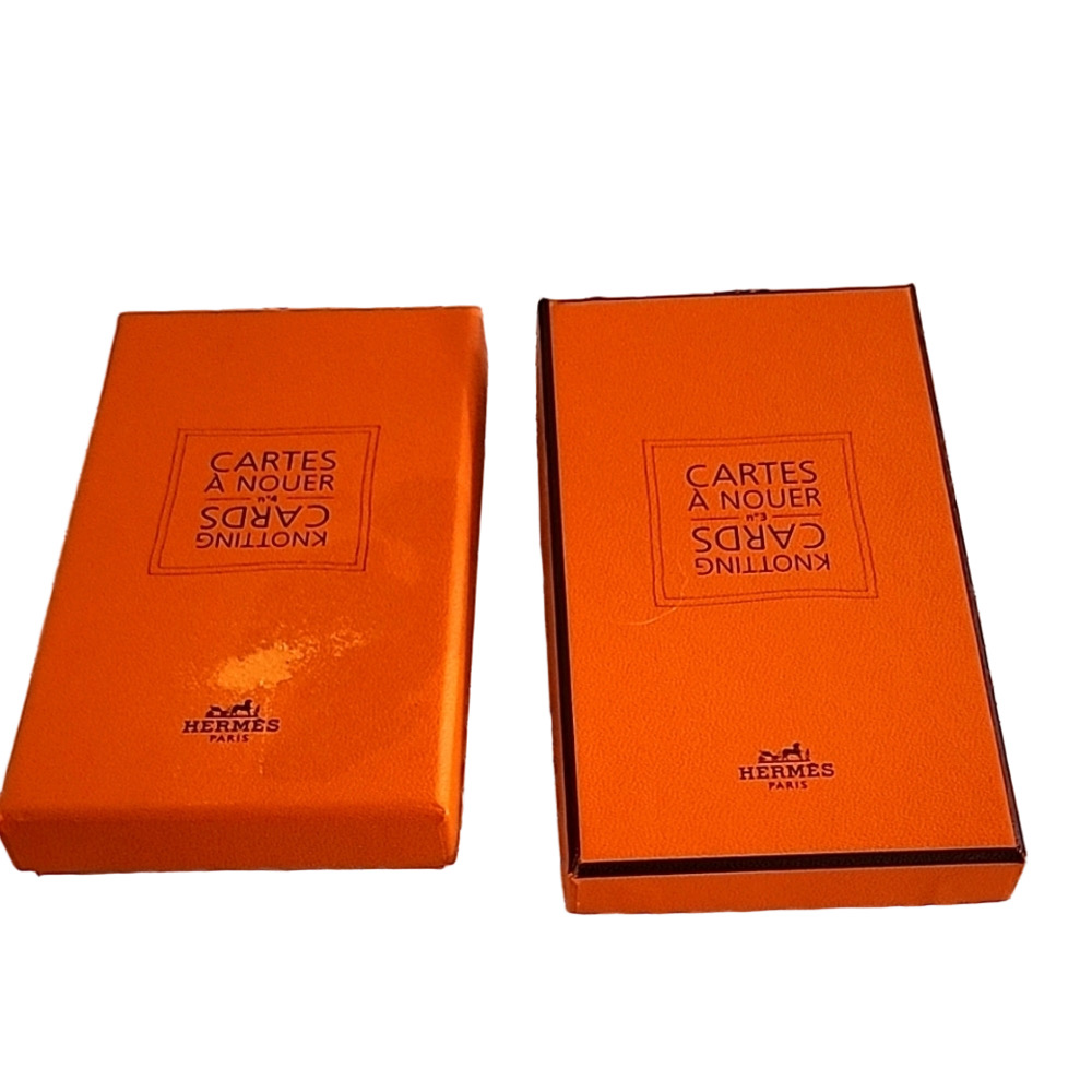 2 Hermès Orange Knotting Cards